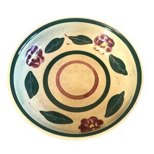 Vintage Watt Pottery RIO ROSE BULLSEYE PANSY Large Serving Bowl 11"